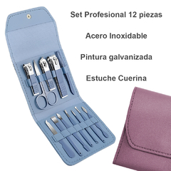 Set Manicura Estuche Cuerina Alicate Pedicura 12 Piezas - comprar online