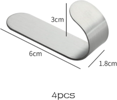 Gancho Perchero Percha Adhesivo Acero Inox Reforzado X10 - AFSTORE