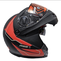 CASCO HAWK RS5 REBATIBLE CON DOBLE VISOR NEGRO/ROJO - comprar online