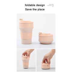 Taza Termica Plegable de Silicona Rosa - AFSTORE