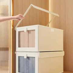 Caja Plegable Con Tapa Mediana Beige M - AFSTORE