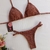 Biquini Cortininha Fita Dupla Fio Médio Marrom Carmel na internet