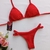 Biquini Cortininha Fita Dupla Fio Médio Vermelho Carmel - comprar online