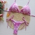 Biquini Lacinho Fio Duplo Cortininha ROSA LADRILHO Removível P M G - comprar online