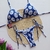 Biquini Cortininha Lacinho AZUL FLOR BRANCA - comprar online
