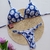 Biquini Marquinha de Fita AZUL FLOR BRANCA Fio Duplo Cortininha P M G - comprar online