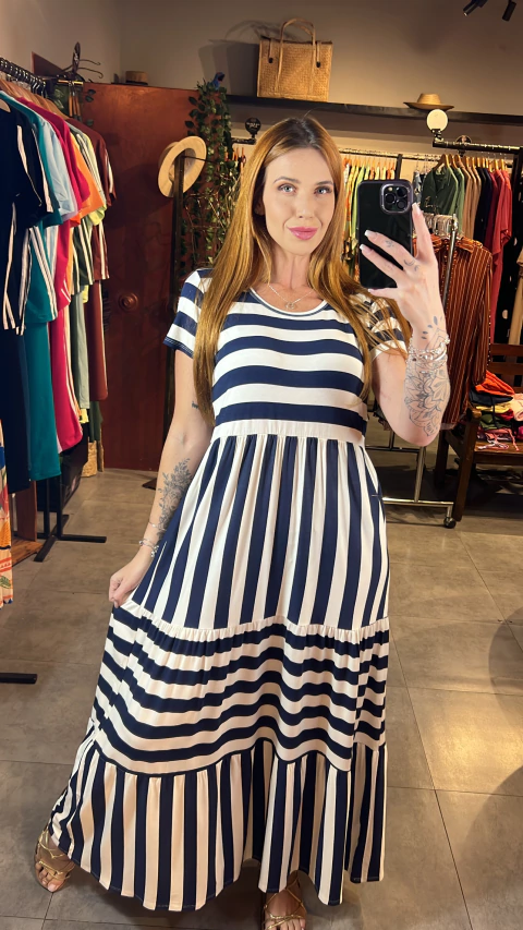 Vestido Guarujá Manga Estampado - comprar online