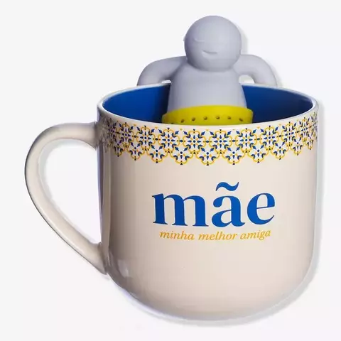 CANECA COM INFUSOR MÃE AZULEJO