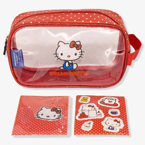 Necessaire com Adesivos Hello Kitty