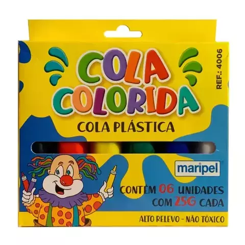 Cola colorida plástica C/6 unidades