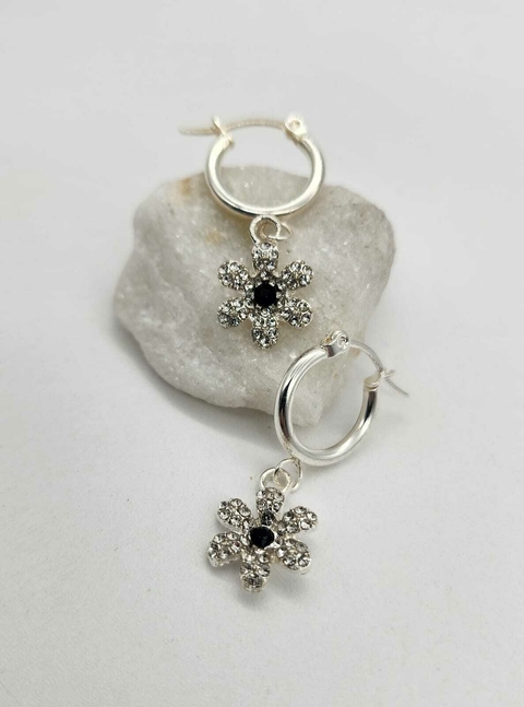 Argollas White Flor