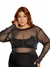 Cropped Brilho Plus Size Tule Lurex Brilho Xadrex - Vick na internet