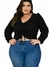 Cropped Blusinha Plus Size Mnaga Princesa Depreado - Meg