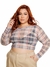Cropped Brilho Plus Size Tule Lurex Brilho Xadrex - Vick - Donna Moça Plus