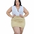 Conjunto Alfaiataria Social Plus Size Blusa decote V e Saia Feminina -talita