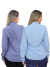 KIT Feminino 2 Peças - Camisa Social Premium Tipo Linho Azul Cobalto e Camisa Social Slim Azul Bebê - loja online