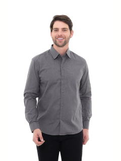 KIT Masculino 2 Peças - Camisa Social Premium Tipo Linho Chumbo e Camisa Social Premium Tipo Linho Bege - comprar online