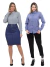 KIT Feminino 2 Peças - Camisa Social Premium Tipo Linho Azul Cobalto e Camisa Social Slim Cinza - loja online