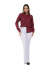Kit Feminino 2 Peças - Camisa Social Feminina Slim Vinho e Calça Flare Sarja Branca