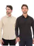 KIT Masculino 2 Peças - Camisa Social Premium Tipo Linho Bege e Camisa Social Slim Preta - comprar online