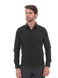 KIT Masculino 2 Peças - Camisa Social Premium Tipo Linho Bege e Camisa Social Slim Preta - comprar online
