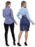 KIT Feminino 2 Peças - Camisa Social Premium Tipo Linho Azul Cobalto e Camisa Social Slim Azul Bebê - comprar online