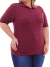 Camisa Polo Feminina Listrada Vinho Plus Size - comprar online