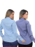 KIT Feminino 2 Peças - Camisa Social Premium Tipo Linho Azul Cobalto e Camisa Social Slim Azul Bebê na internet