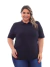 Imagem do Camisa Polo Feminina Listrada Preta Plus Size