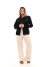 Jaqueta Maxxi Oversized Feminina Jeans Preto com Decoração de Taxas e Ilhos - Ptrl Jeans | Moda Jeans
