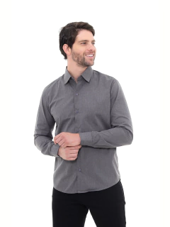KIT Masculino 2 Peças - Camisa Social Premium Tipo Linho Chumbo e Camisa Social Premium Tipo Linho Bege na internet