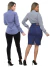 KIT Feminino 2 Peças - Camisa Social Premium Tipo Linho Azul Cobalto e Camisa Social Slim Cinza