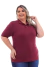 Camisa Polo Feminina Listrada Vinho Plus Size - loja online