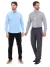 KIT Masculino 2 Peças - Camisa Social Premium Tipo Linho Azul Claro e Camisa Social Slim Cinza na internet