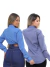 KIT Feminino 2 Peças - Camisa Social Premium Tipo Linho Azul Cobalto e Camisa Social Slim Azul na internet