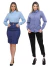 Imagem do KIT Feminino 2 Peças - Camisa Social Premium Tipo Linho Azul Cobalto e Camisa Social Slim Azul Bebê