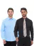 KIT Masculino 2 Peças - Camisa Social Premium Tipo Linho Azul Claro e Camisa Social Slim Preto