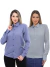KIT Feminino 2 Peças - Camisa Social Premium Tipo Linho Azul Cobalto e Camisa Social Slim Cinza