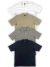 KIT Masculino - Polo Listrada Bege, Cinza, Preta e Branca - Ptrl Jeans | Moda Jeans