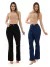 Kit Feminino 2 Peças - Calça Flare Jeans Preto e Calça Flare Jeans Escuro Levanta Bumbum Cintura Alta