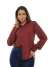 Kit Feminino 2 peças - Calça Feminina Skinny Jeans Escuro e Camisa Social Feminina Slim Vinho - loja online