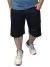 Bermuda Masculina Jeans Preto Barra Desfiada com Rasgo Plus Size