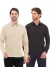 KIT Masculino 2 Peças - Camisa Social Premium Tipo Linho Bege e Camisa Social Slim Preta
