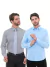 KIT Masculino 2 Peças - Camisa Social Premium Tipo Linho Azul Claro e Camisa Social Slim Cinza - Ptrl Jeans | Moda Jeans