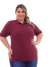 Camisa Polo Feminina Listrada Vinho Plus Size na internet