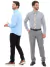 Imagem do KIT Masculino 2 Peças - Camisa Social Premium Tipo Linho Azul Claro e Camisa Social Slim Cinza
