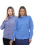 KIT Feminino 2 Peças - Camisa Social Premium Tipo Linho Azul Cobalto e Camisa Social Slim Azul