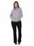 KIT Feminino 2 Peças - Camisa Social Cinza Manga Longa com Strass e Calça Flare Jeans Preto Levanta Bumbum