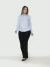 KIT Feminino 2 Peças - Camisa Social Azul bebê Manga Longa com Strass e Calça Flare Jeans Preto Levanta Bumbum - comprar online