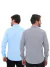 KIT Masculino 2 Peças - Camisa Social Premium Tipo Linho Azul Claro e Camisa Social Slim Cinza - loja online